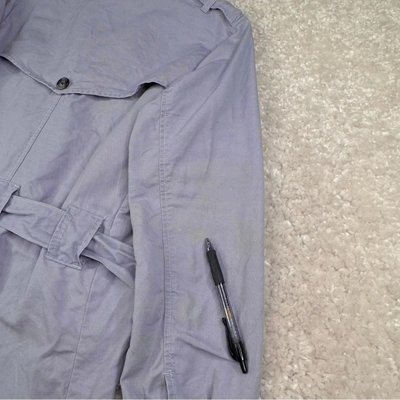 Cabi Tanner Trench Coat. Blue lavender. Linen Blend Y2k Old Money classic. Small - Picture 12 of 16